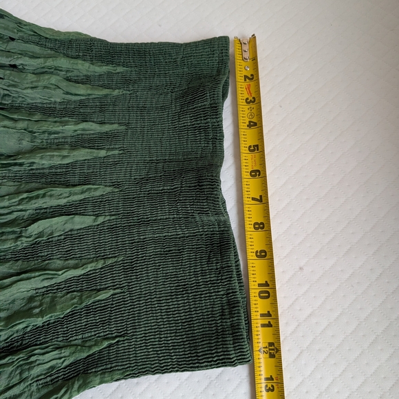 Lapis Strapless Midi Tube Convertible Dress Black Green Stretch Smocked, S-L - Picture 7 of 7